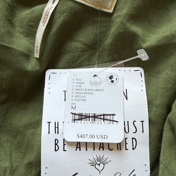 Free People JEN'S PIRATE BOOTY Olive Green Beaded V-Neck Mini Dress - Picture 10 of 11